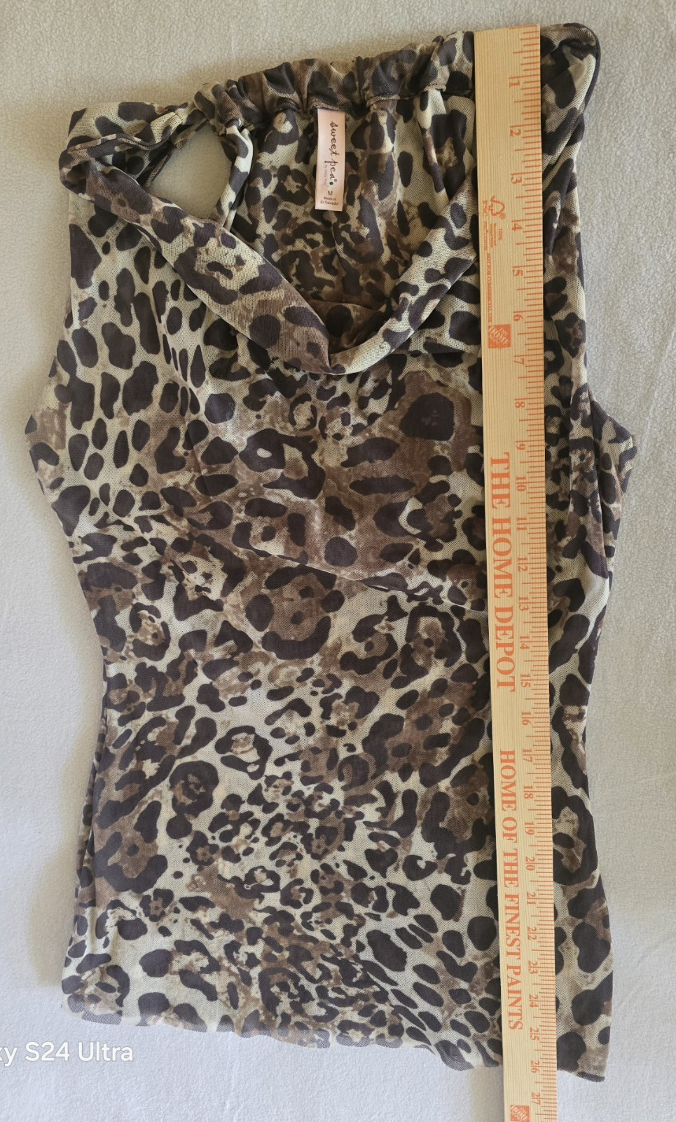 Vintage Y2K Sweet Pea by Stacy Frati Animal Print Nylon Mesh Sleeveless Top M
