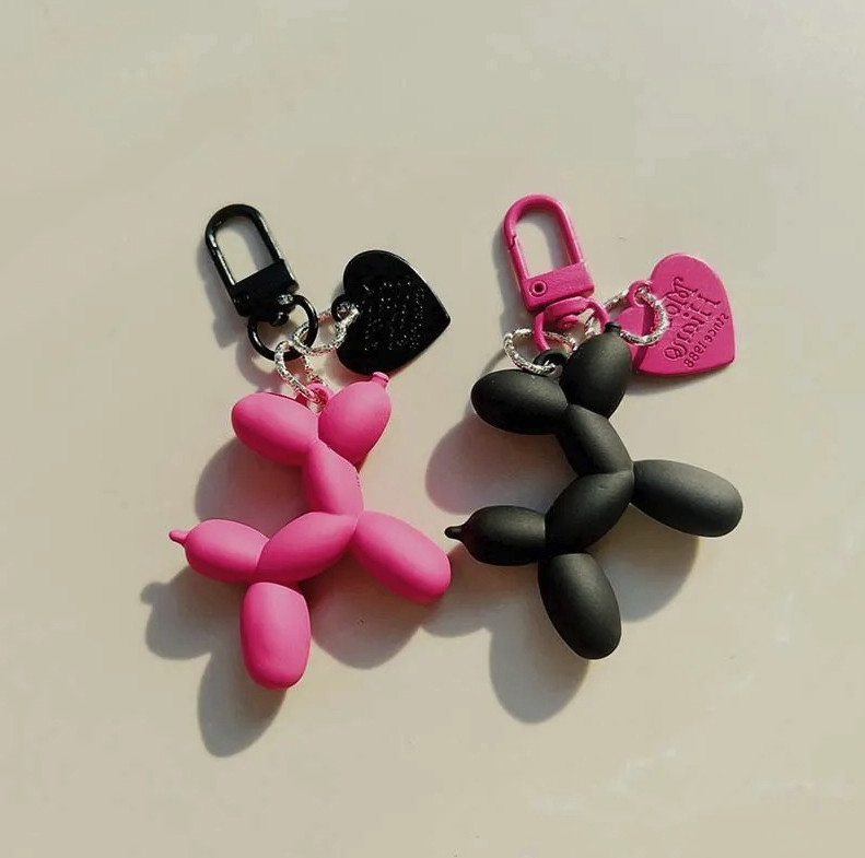 1pc Cute Jelly Balloon Dog Keychain Cartoon Pendant Unisex Key Accessory – NEW