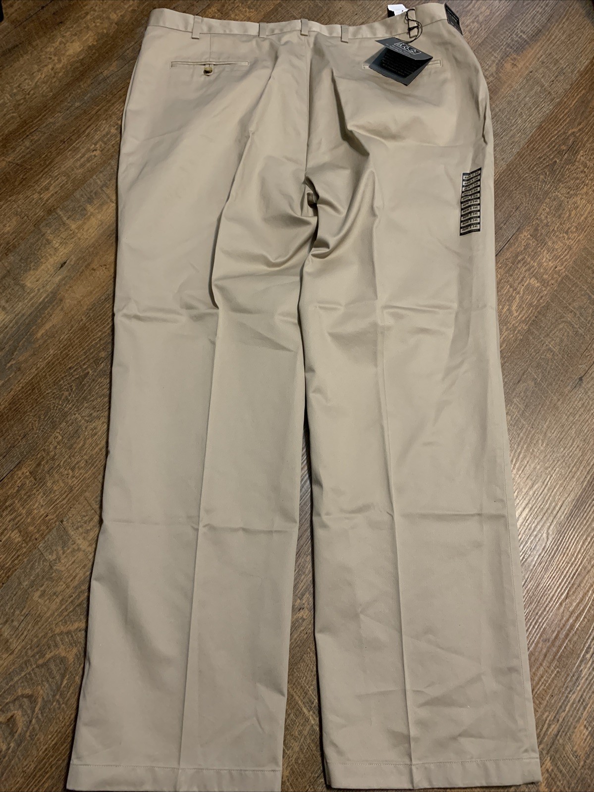 NEW Jos A Bank Mens Traveler Twill Khaki Pants 46×34 Flat Front Cotton $115