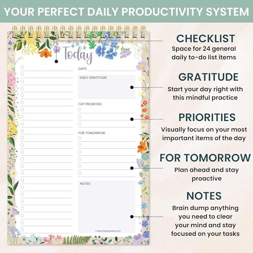To Do List Book for Work – Undated Page A Day Daily Planner, 60 Sheets for