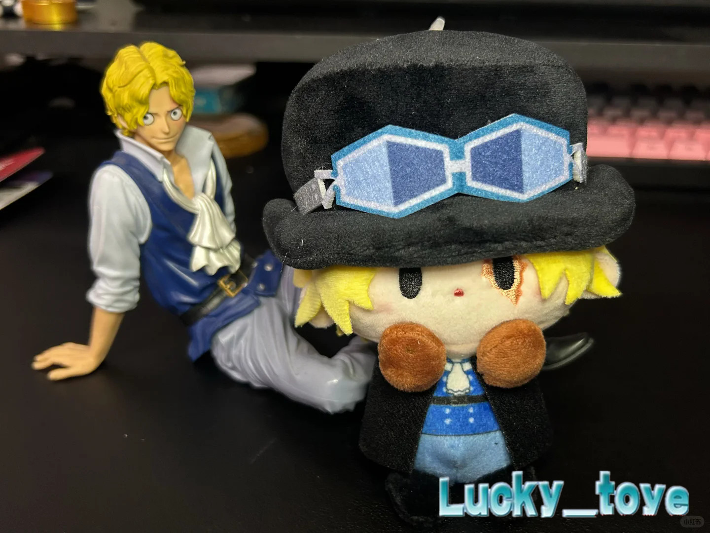 11cm Official ONE PIECE BabyQ Luffy Zoro Sabo Plush Doll Pendant Toy Keychain