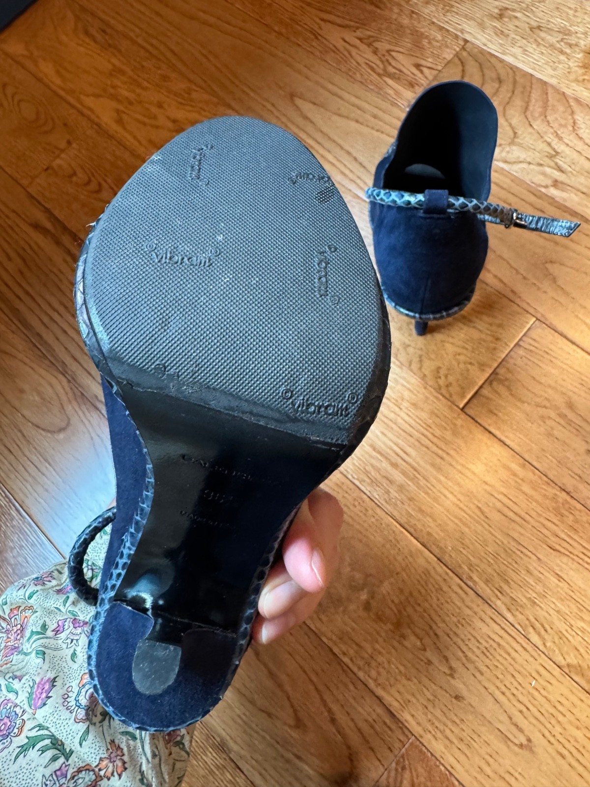 Balenciaga 11 cm heel blue suede open toe shoes size 36.5 made in italy