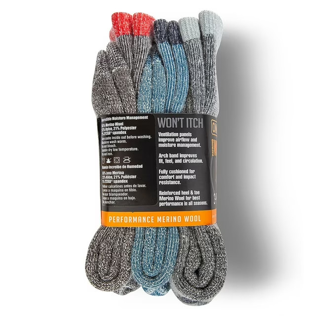Omniwool 3-Pack Wool Tech Hiking Sock Size Large Color Pack