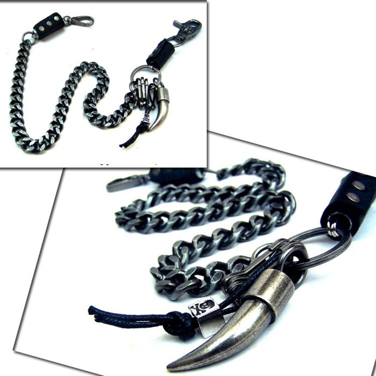Vintage 22 Inch Biker Trucker Skull Jean Wallet Key Heavy Chain Accessory