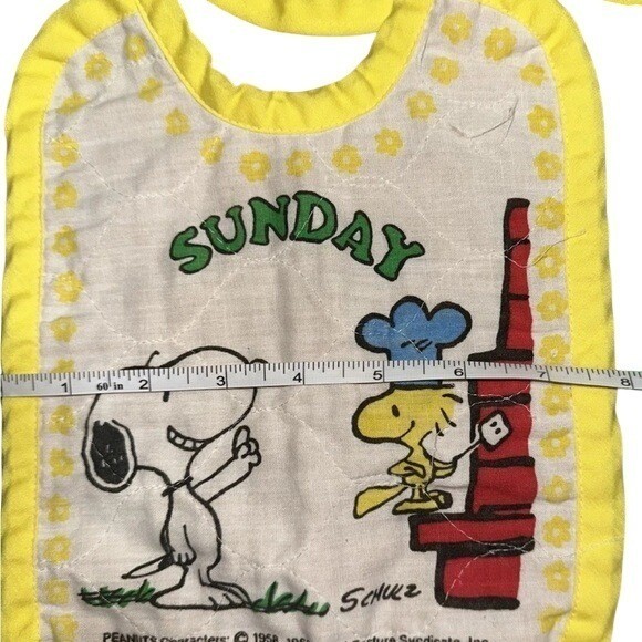 Vintage 60s Snoopy Days Of The Week Bibs & Sesame Street Place Mat