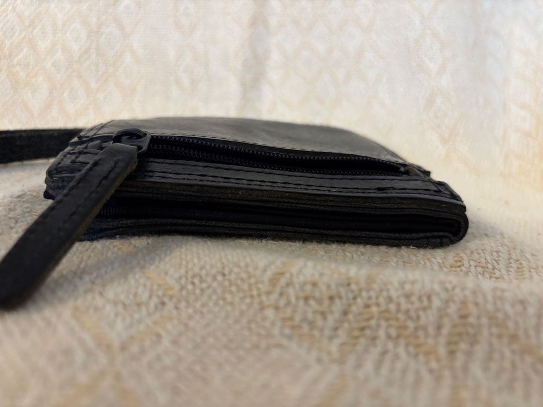 Porter Fold Wallet with Strap, Leather, 9.5x11cm, Used