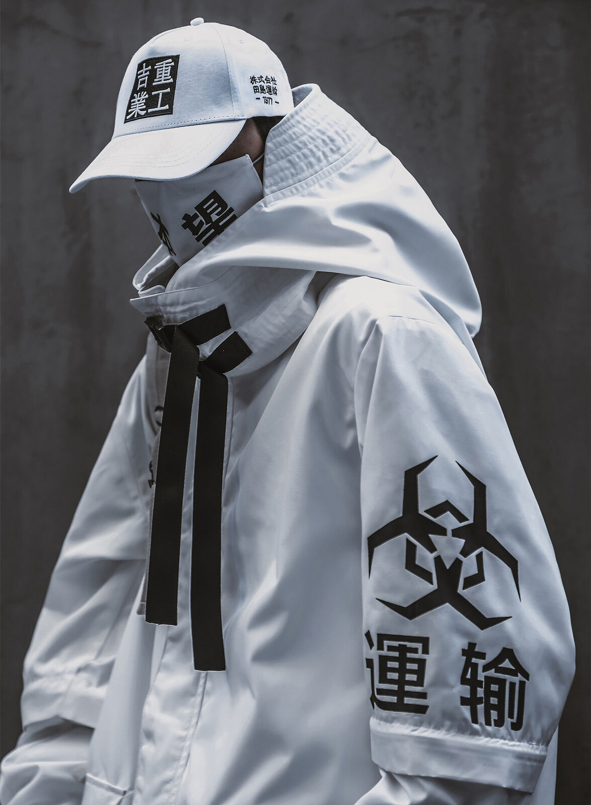 Niepce Techwear Atom Bomb Cyberpunk Windbreaker Urban Hip Hop Hooded Coat Jacket