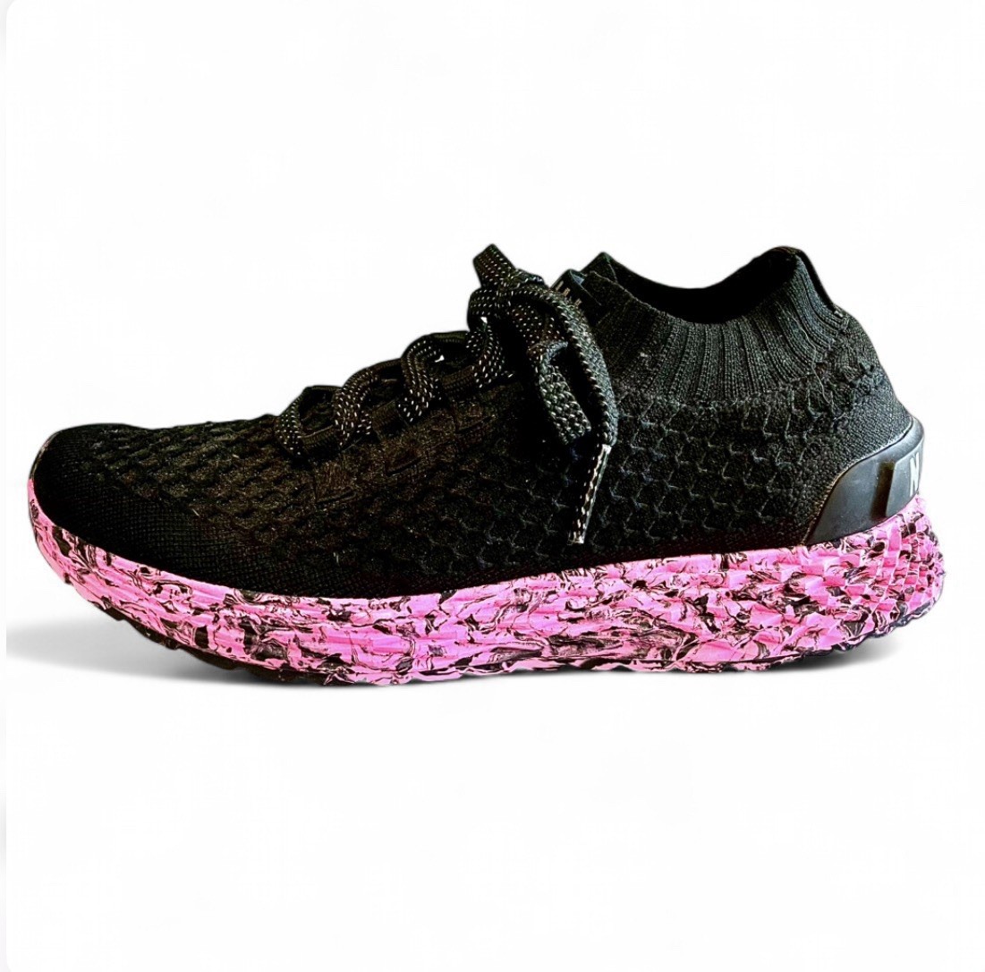 NOBULL NWOT Allday Knit Running Shoes Black Pink Marble Unisex 9.5W 8M MSRP $149