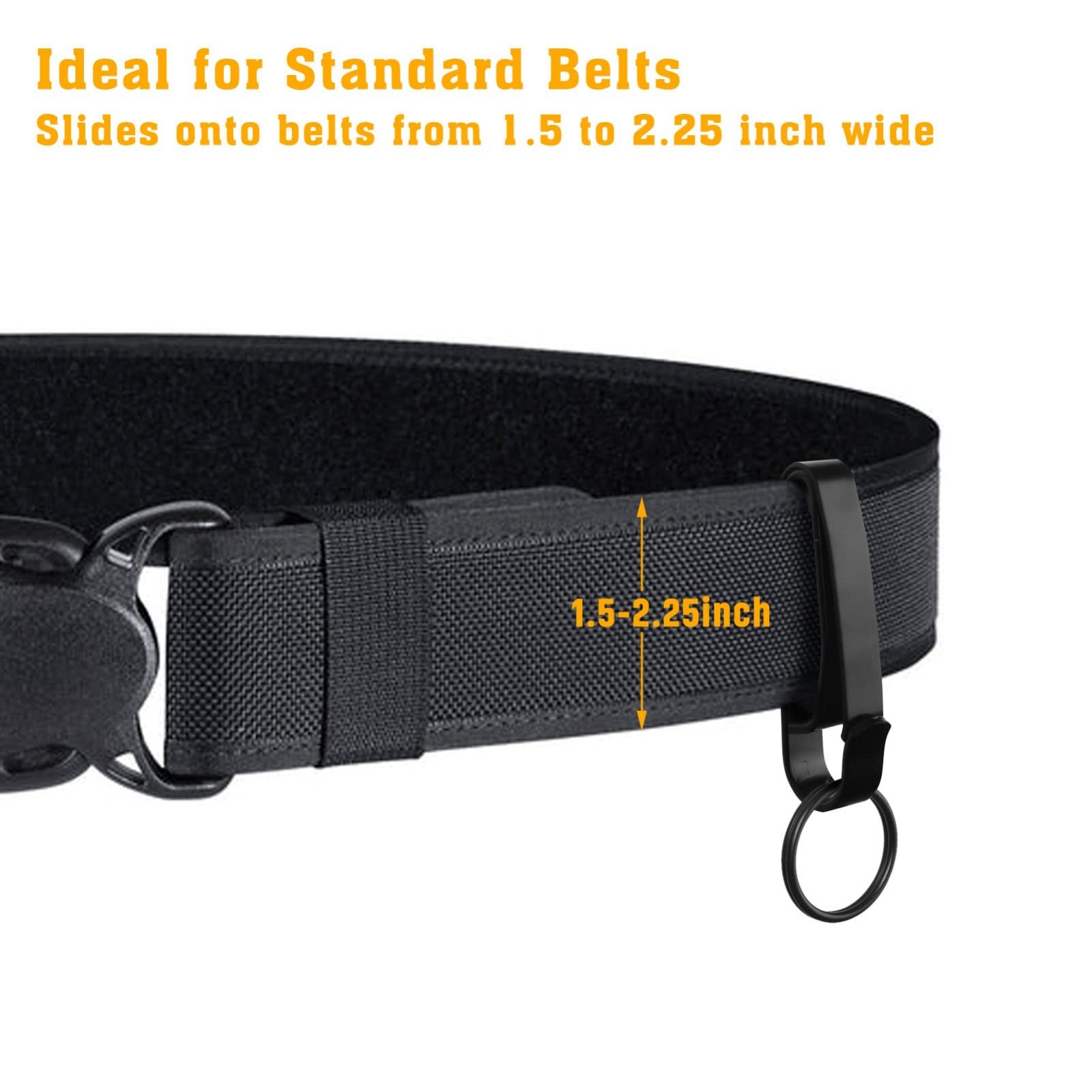 Tactical Key Ring Holder for Duty Belt – Quick Release Detachable Keyring – 2 Pa