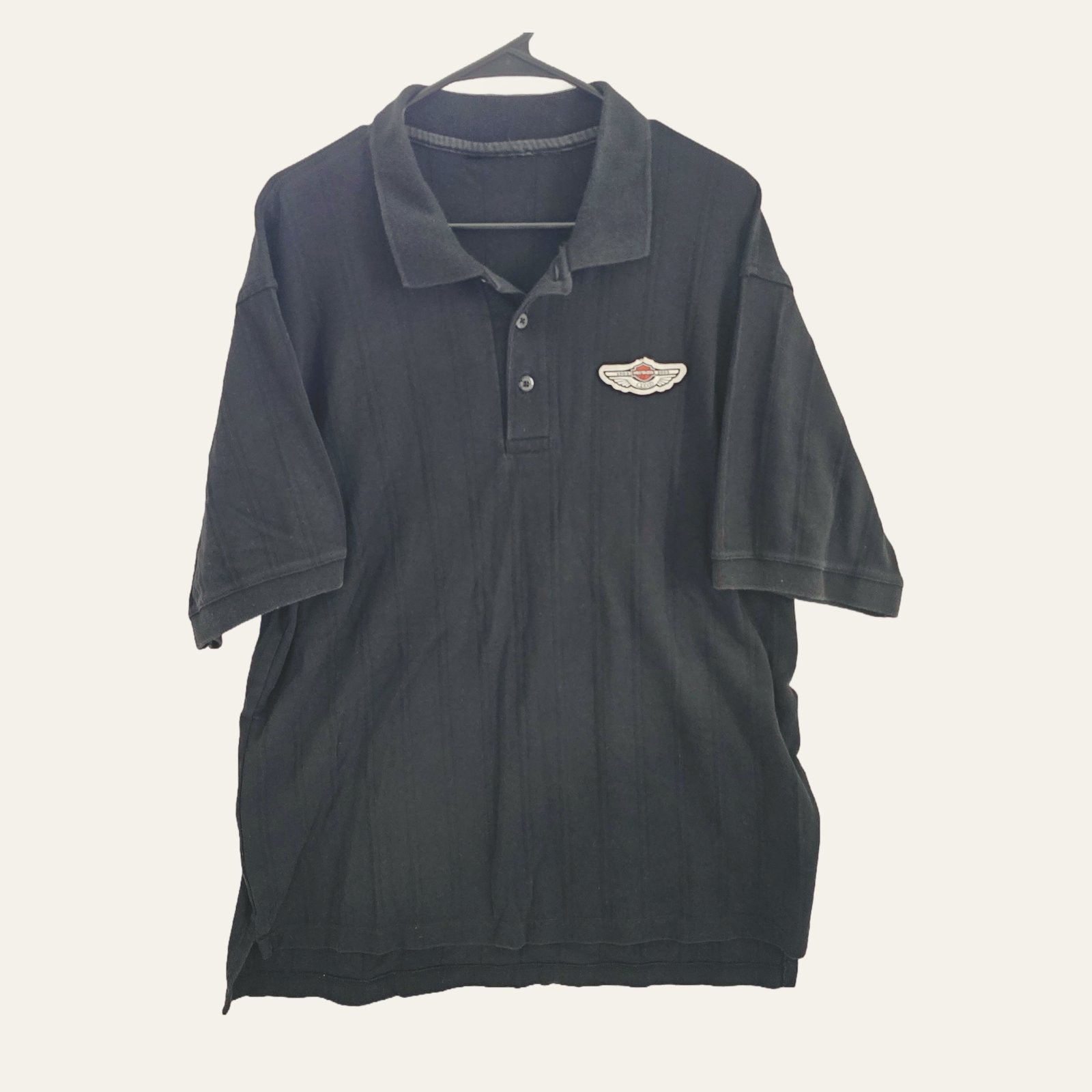 Harley Davidson 100th Anniversary Polo Shirt 1903-2003 Black Motorcycle VTG XL