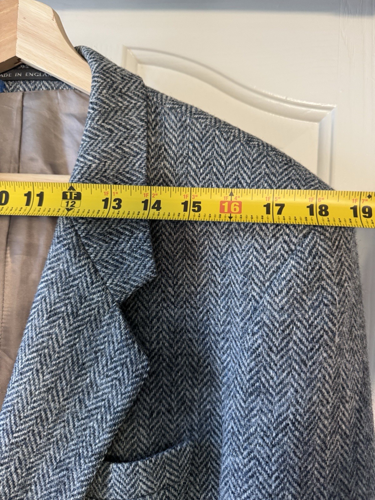 Vintage Alexandre of England Wool Tweed Herringbone Suit Coat 2-Button Notch