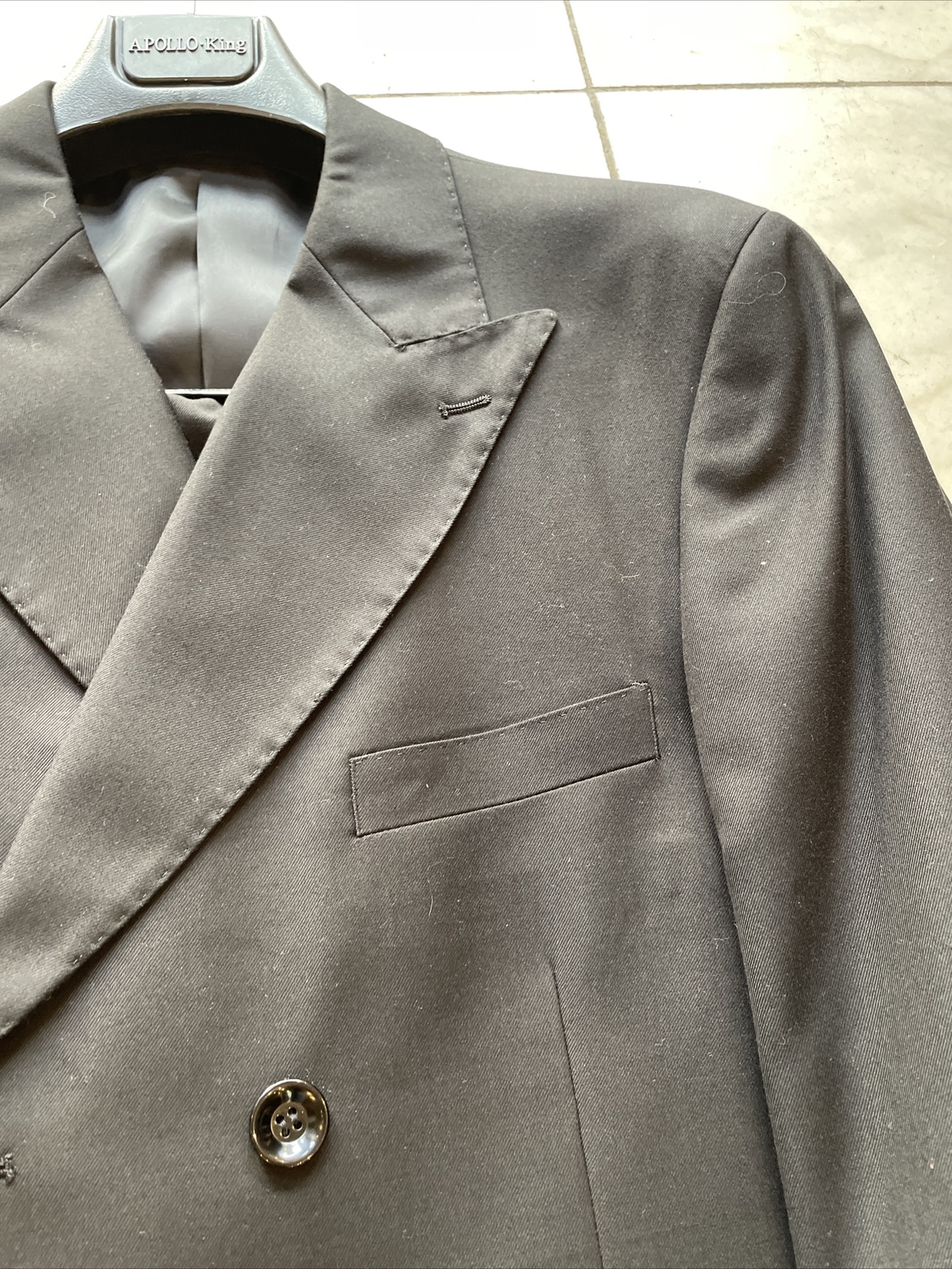 NWT Men’s Black Double Breasted Suit Apollo King Size 48L