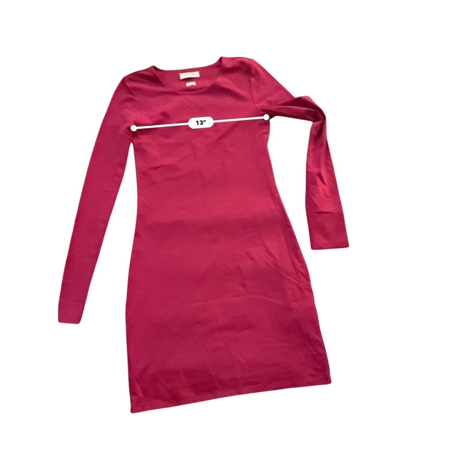 Babaton Aritzia Long Sleeve Bodycon Mini Dress Magenta Size M NWOT SS26