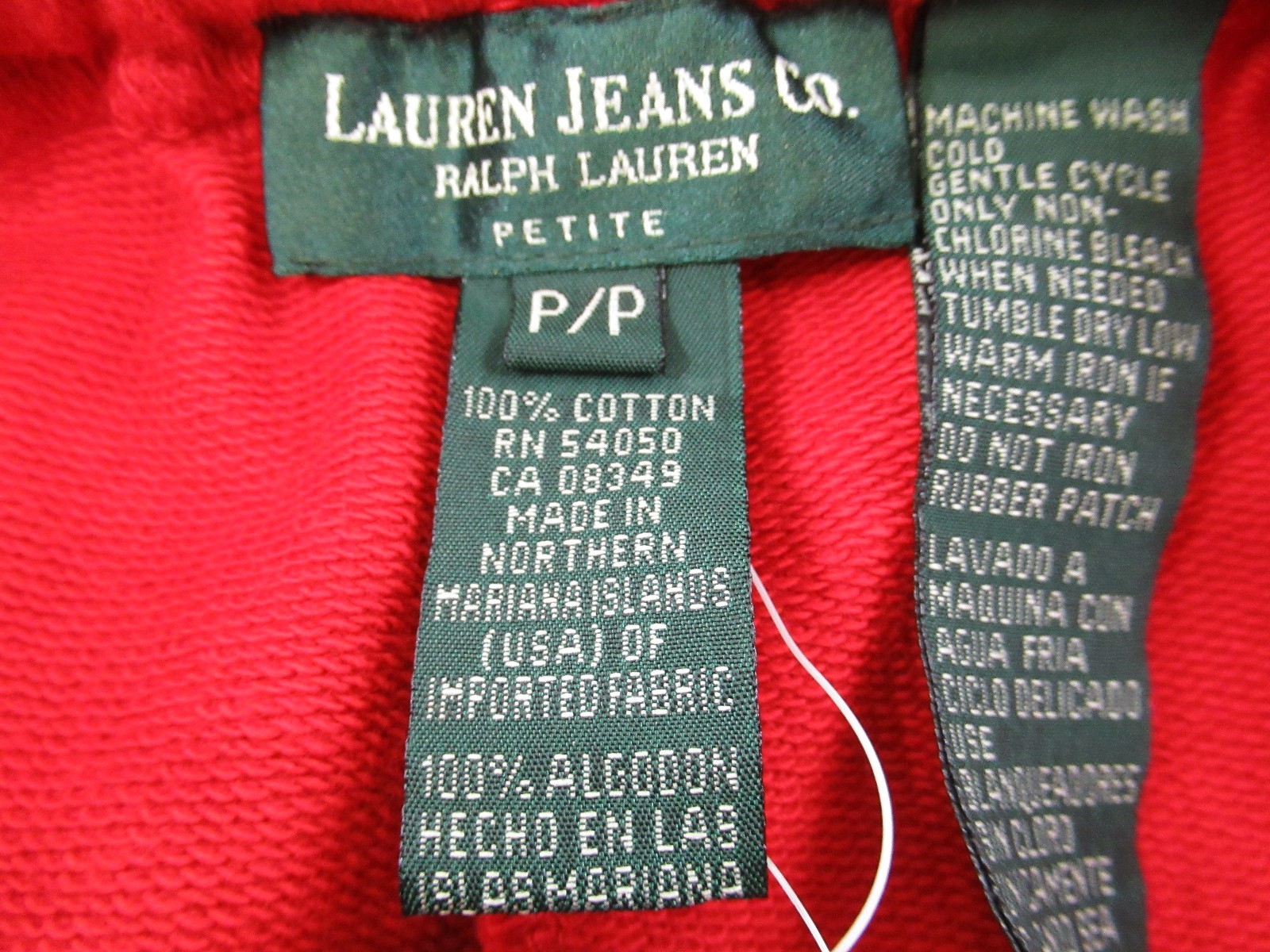 NWT Lauren Jeans Co. Ralph Lauren Women’s Capri Sweat Red Pants Pet Size P #G200