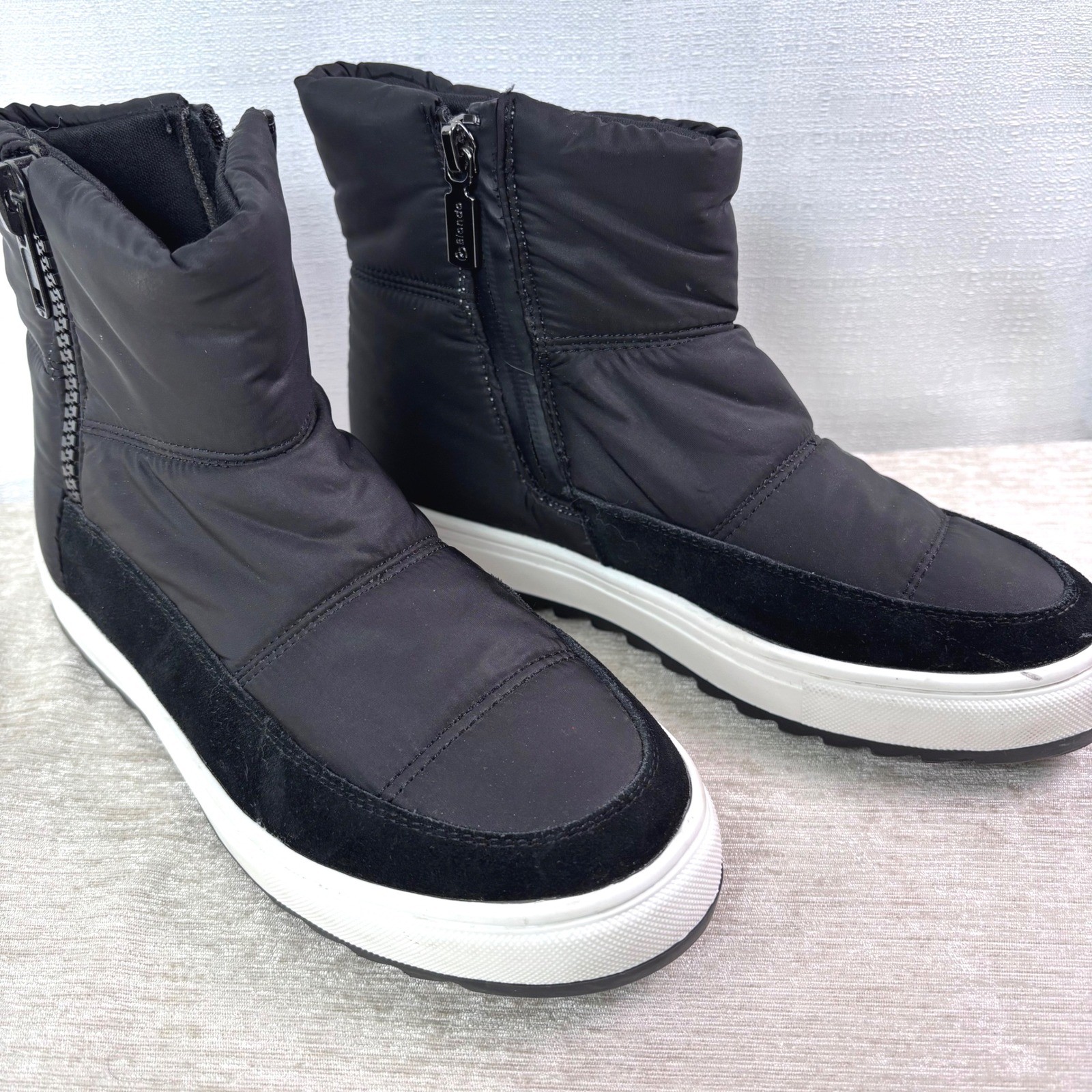 Blondo Water Proof Rain Snow Booties Black Suede Polyester Womens Sz 6