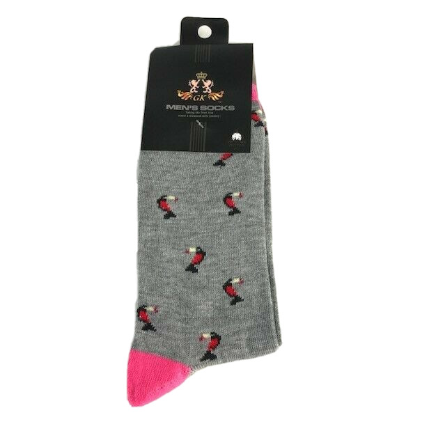 GK Men’s Novelty Socks Assorted Colors Designs Mid-Calf Shoe One Pair Size 10-13