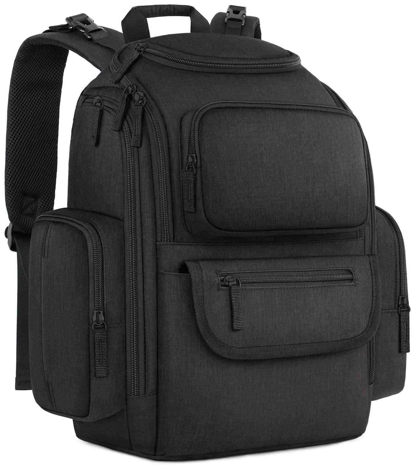 Mancro Diaper Bag Backpack, Multifunctional Dad with Large, Black