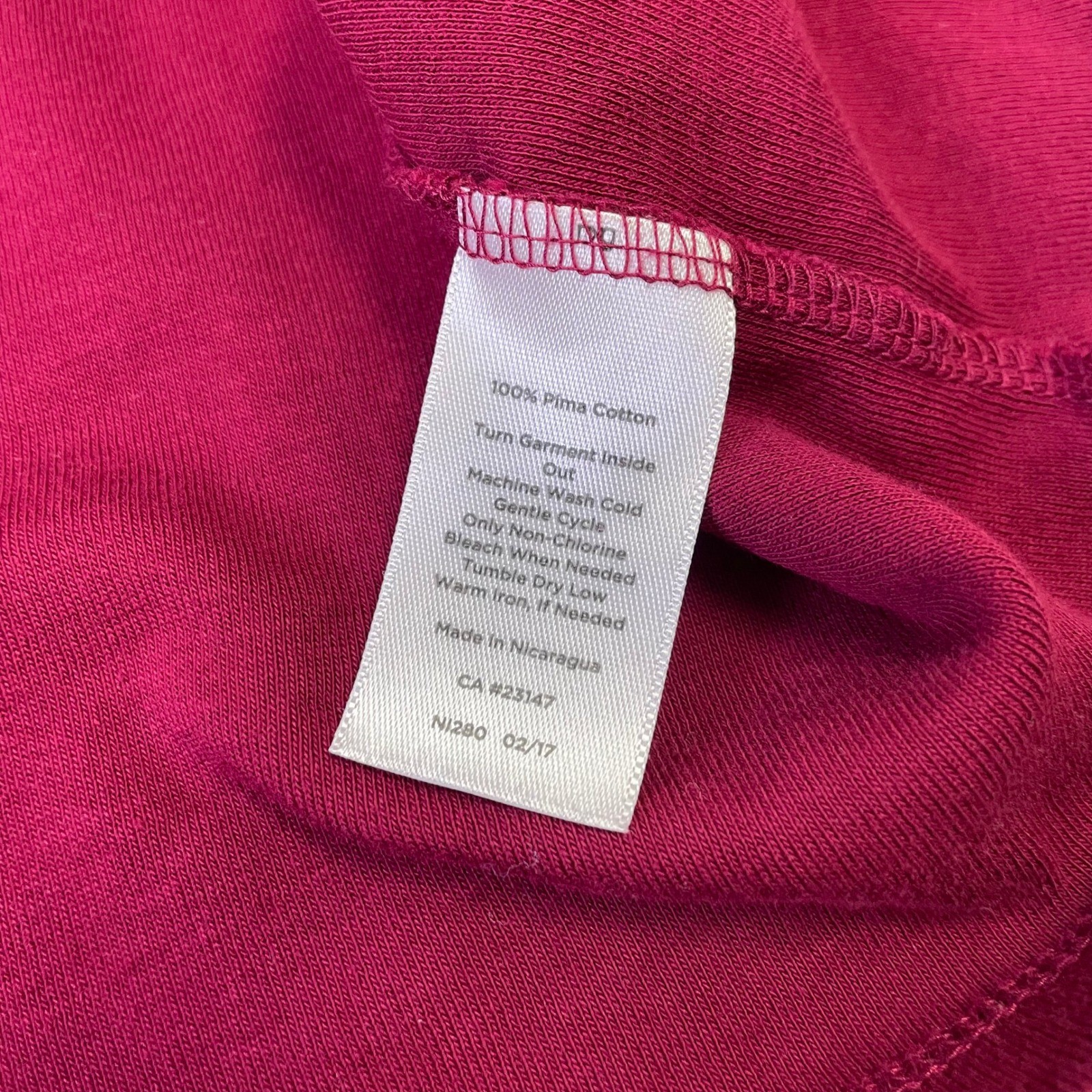 Talbots Tee Womens Large L Red Pima Cotton Long Sleeve Crew Neck Top Casual