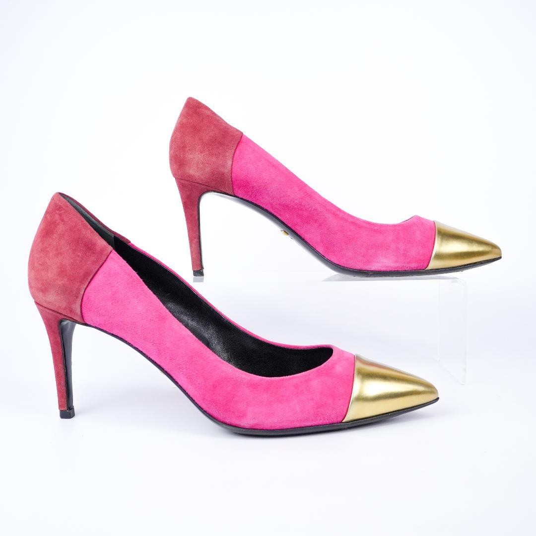 Gucci Pink Suede Pointed Toe Stiletto Heels 7.1-10cm Pre-owned 25cm