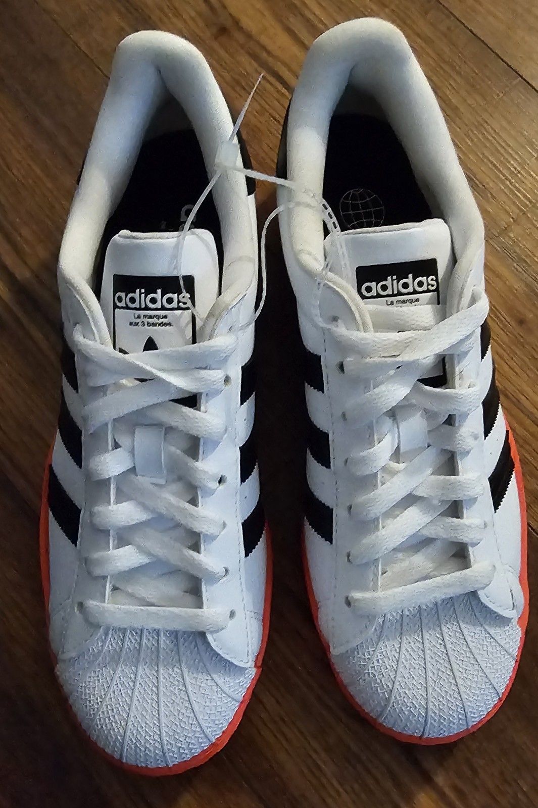 Adidas Superstar Drip Heel Pink Sole Women’s Size 7 White Black Graphic NEW