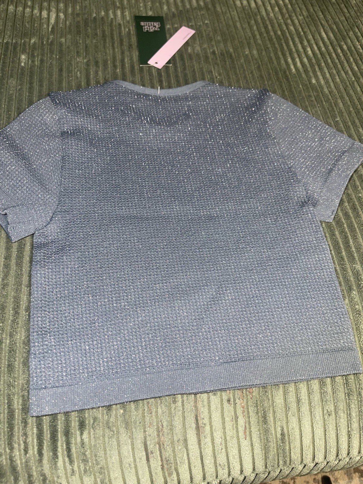 Wild Fable Women’s XXS Shimmer Dark Blue Cropped Shirt