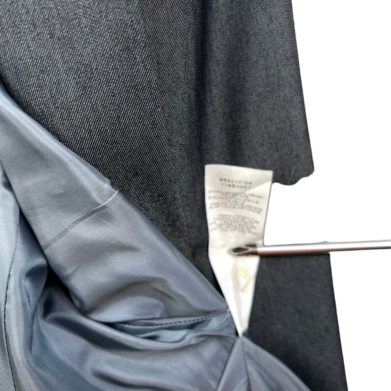 Tintoretto Womens Wool Blazer Single Button Double Vented Lined Gray Size 32*