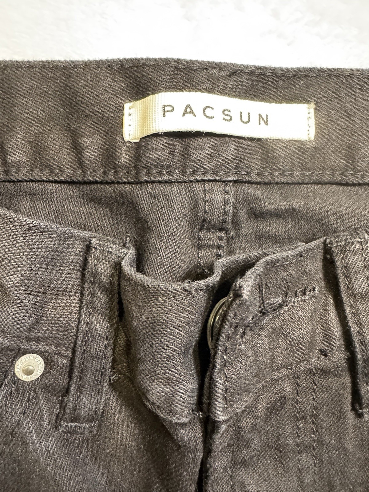 PacSun Mens Skinny Comfort Stretch Distressed Black Jeans 29×32 Knee Rips