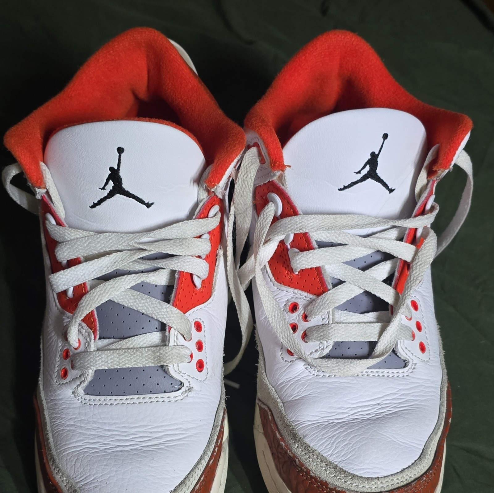 Jordan Air 3 Retro GS Low Top Leather Sneaker White/Red/Brown 7Y DV7028-108