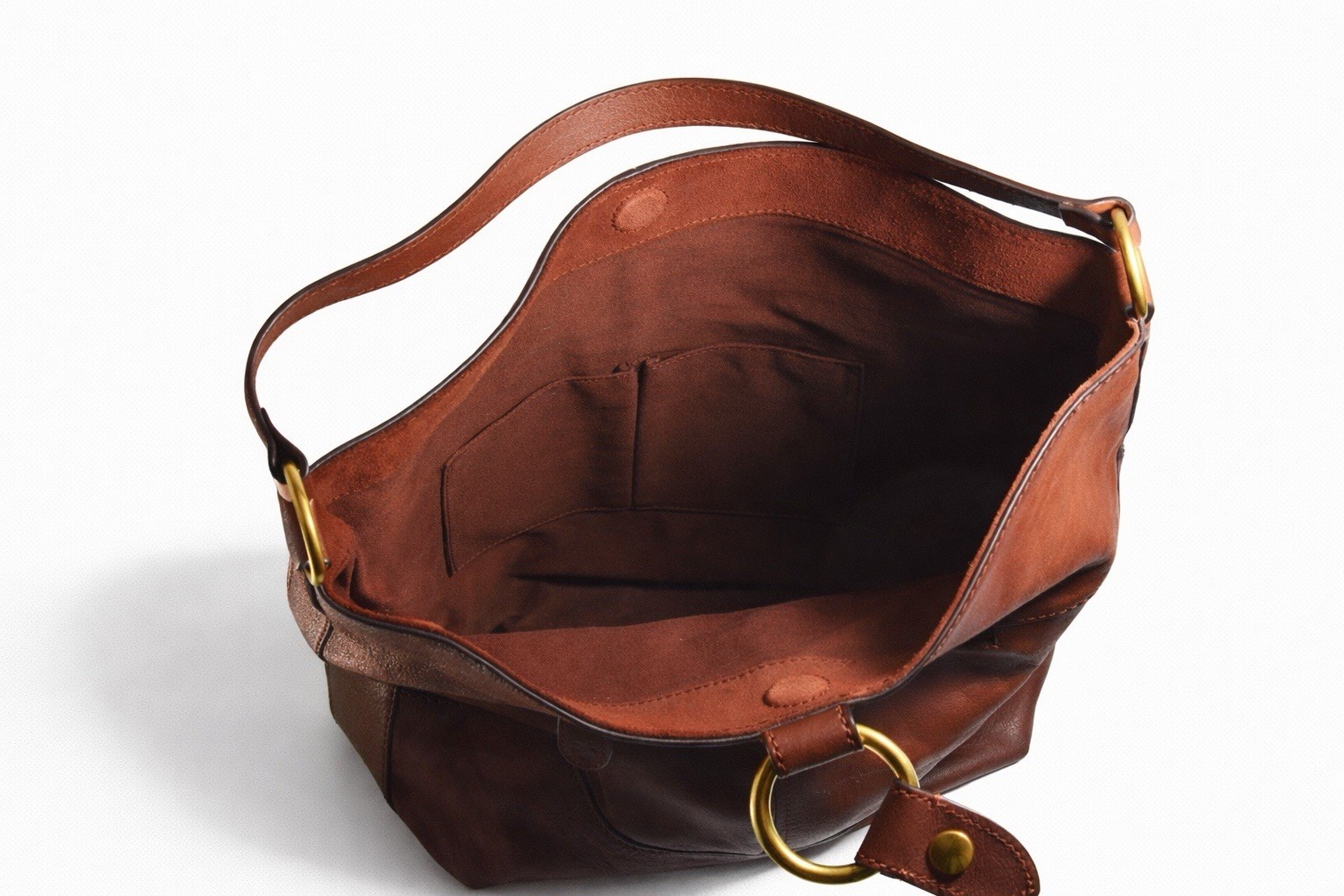 Frye Leather Ring Tote – Cognac RARE brown interior