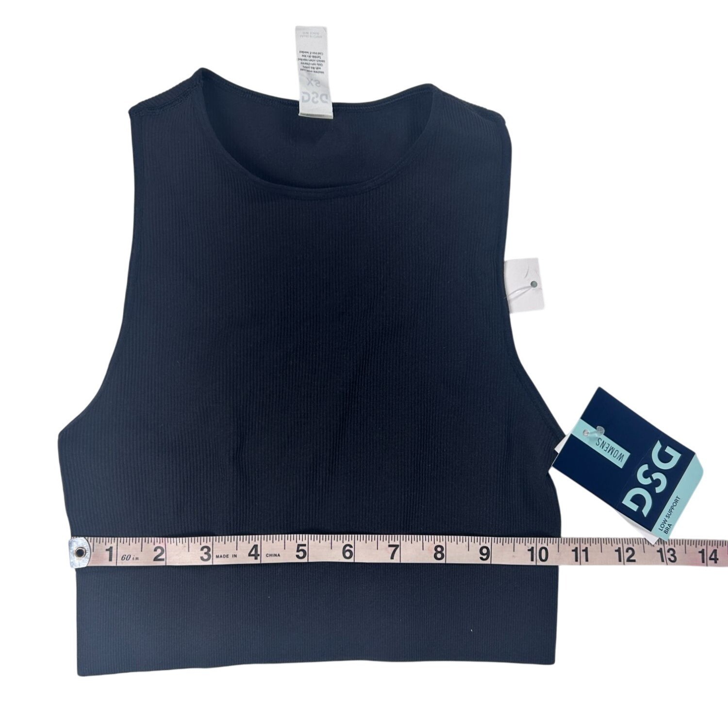 DSG Cropped Top Women XS High Neck Black Odor Control 90% Nylon 10% Spandex NEW