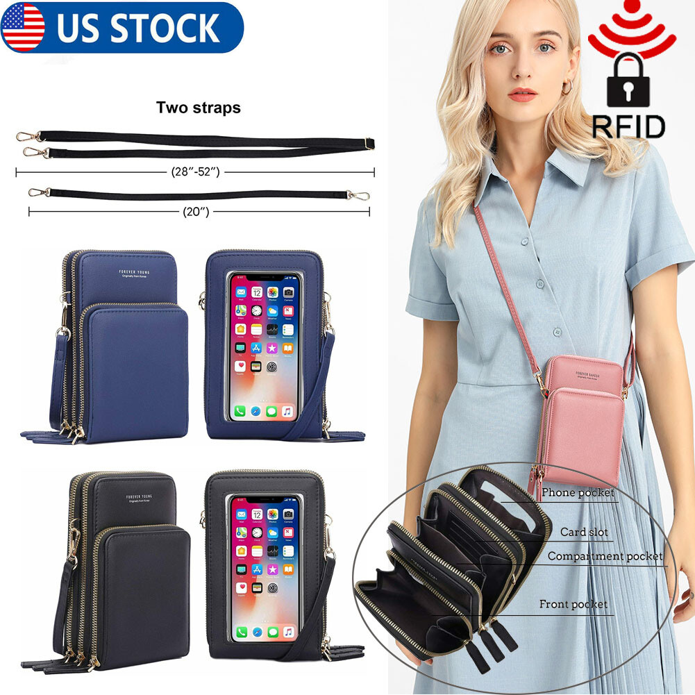 Women Touch Screen Shoulder Crossbody Bags Cell Phone Bag Purse Womens Wallet US