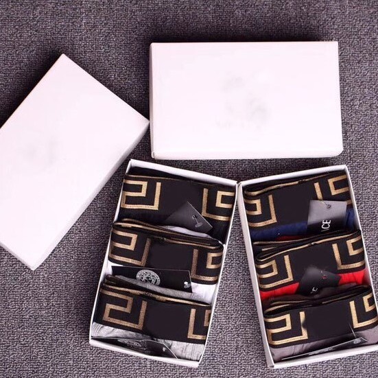 2024 SSveʀsace 1-3 Pack Greca Pattern Men’s Boxer Briefs