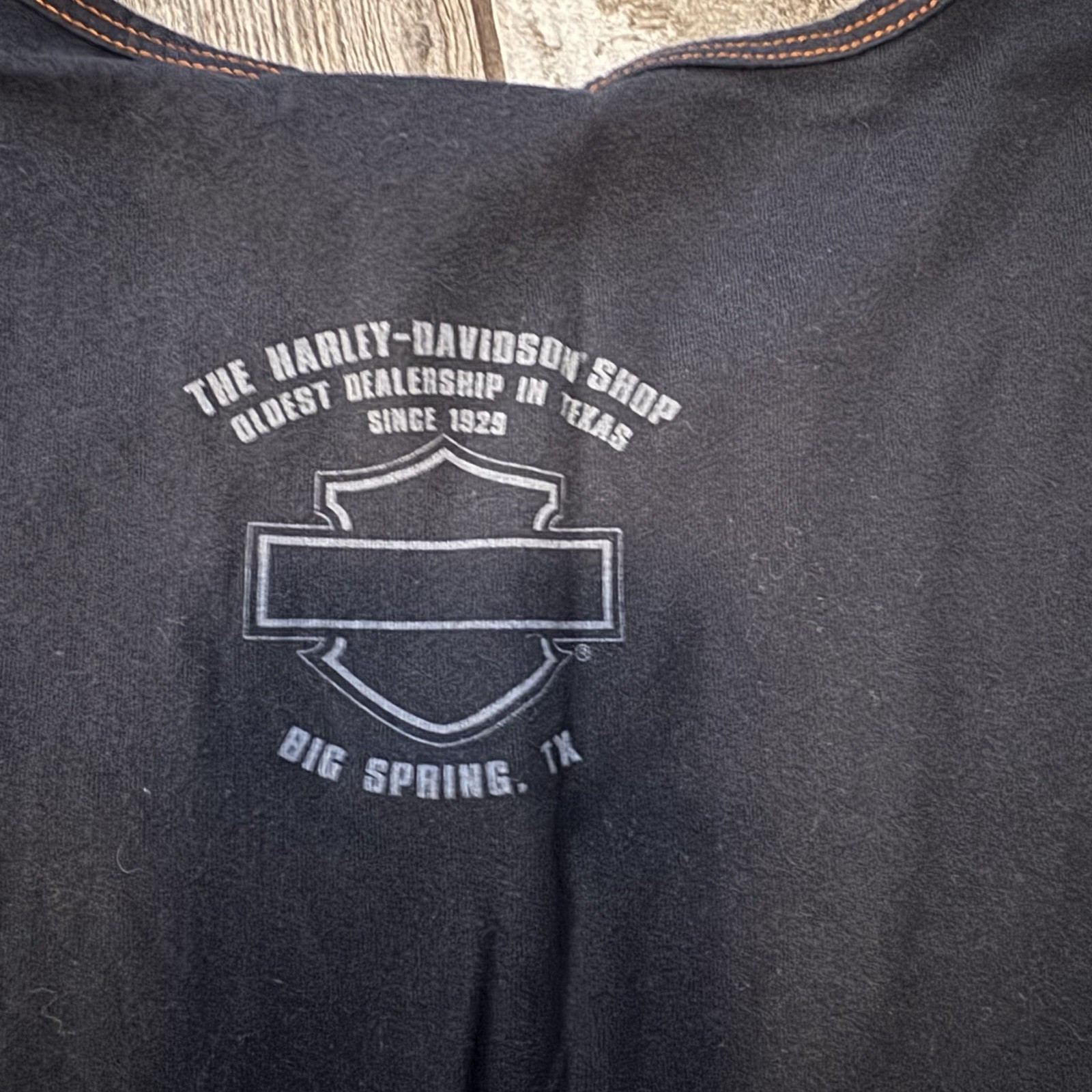 Harley Davidson Rhinestone T-shirt Black Big spring, Tx. Dealership Size Unknown