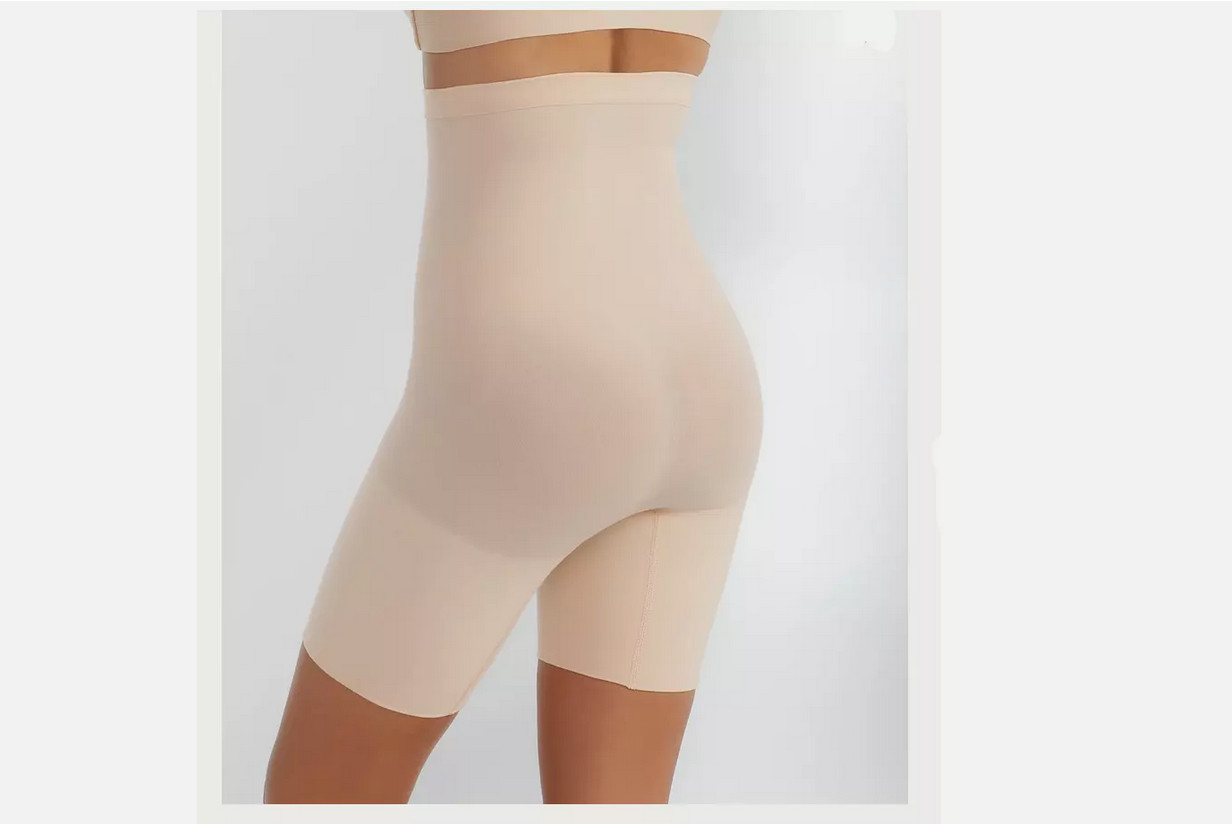Spanx High-Waisted Shaper Shorts Tummy Control 2745 Soft Nude Size M
