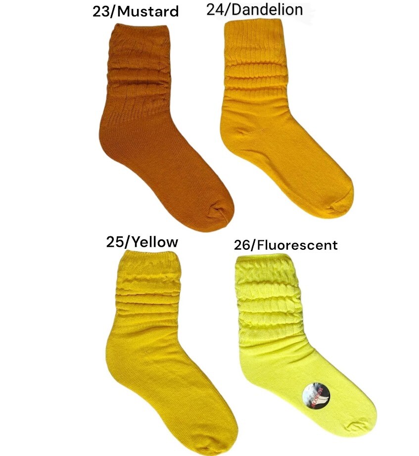 Slouch Socks Womans 9-11 Athletic Casual Scrunch 40 Colors USA NOS