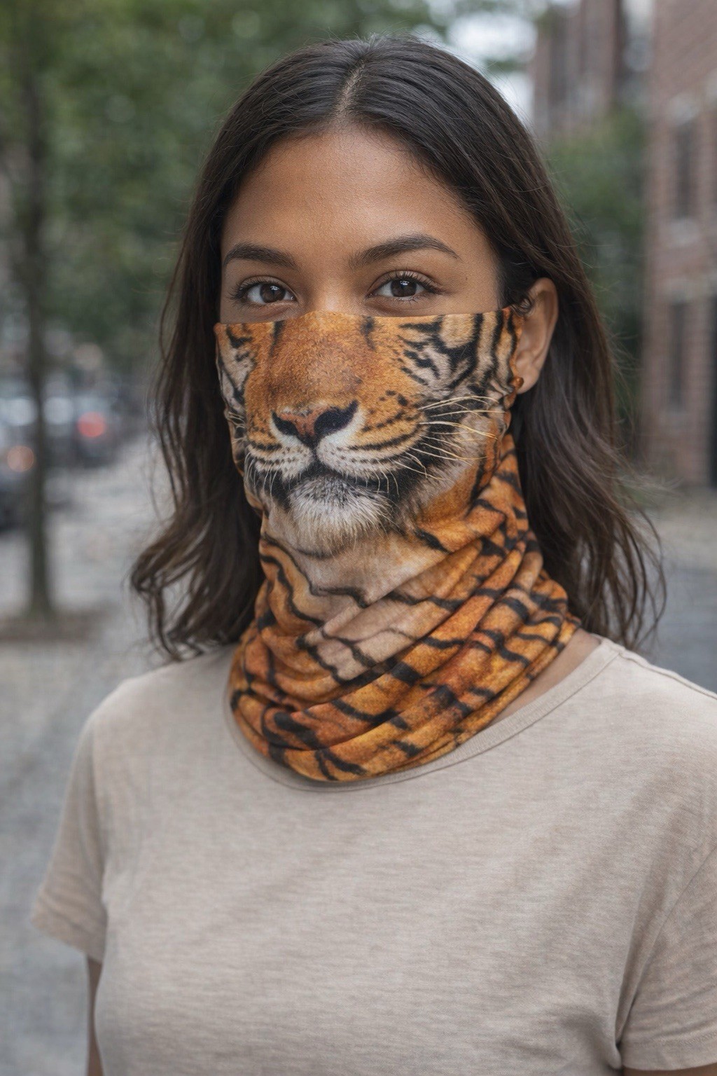 Bioworld Tiger Face Neck Gaiter Multifunctional Headwear Tube Bandana Adult 2 PK