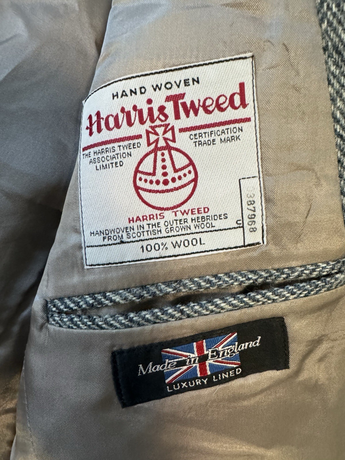 Vintage Alexandre of England Wool Tweed Herringbone Suit Coat 2-Button Notch