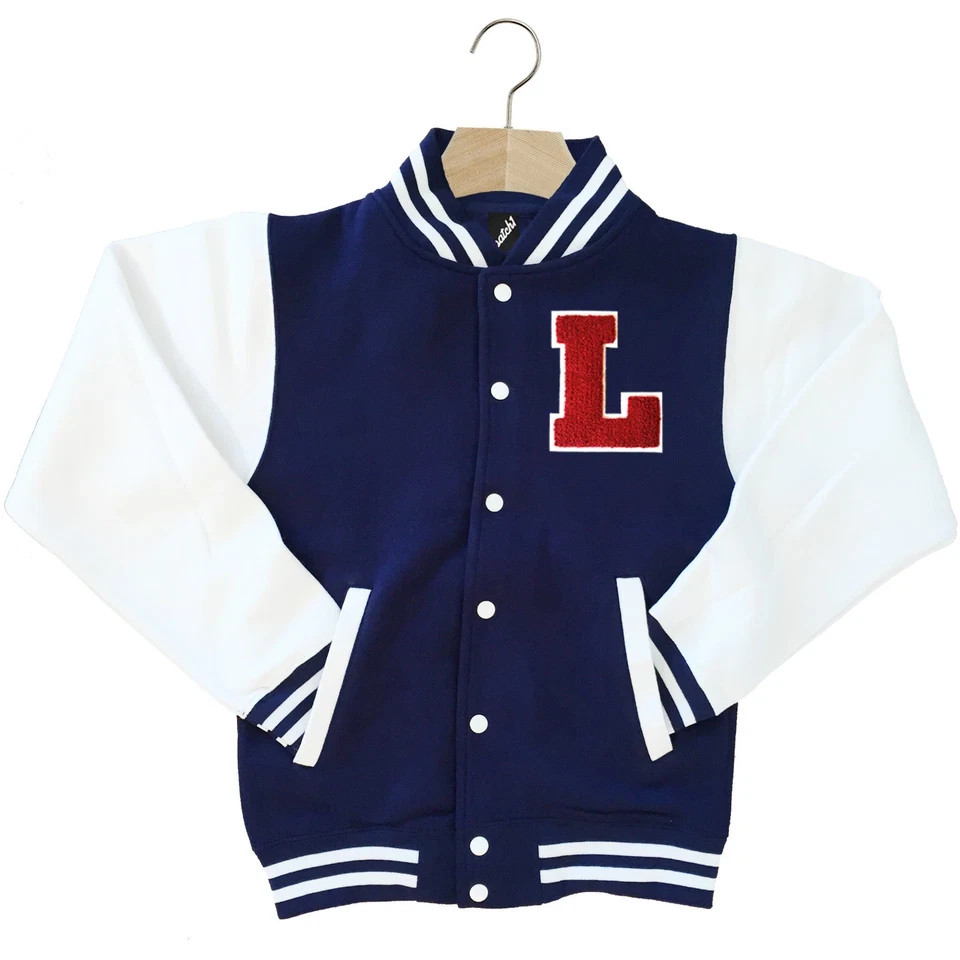 CLASSIC VARSITY BASEBALL JACKET UNISEX PERSONALIZED GENUINE US B COLLEGE LETTER