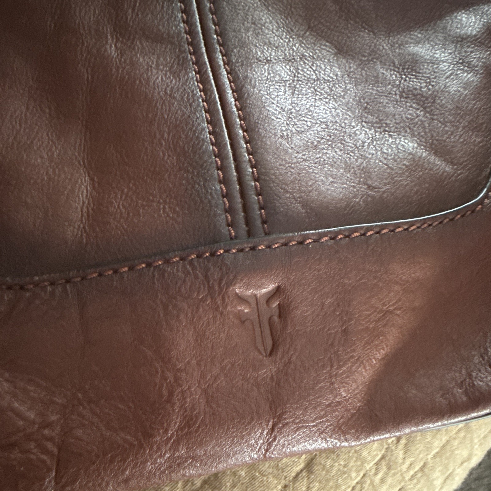 Frye Leather Ring Tote – Cognac RARE brown interior