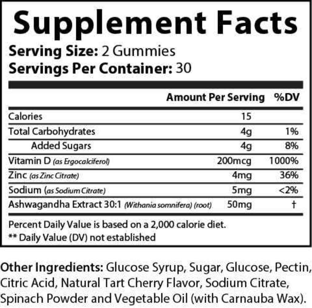Ashwagandha Extra Strength Gummies – 60 Vegan Gummies for Enhanced Wellness