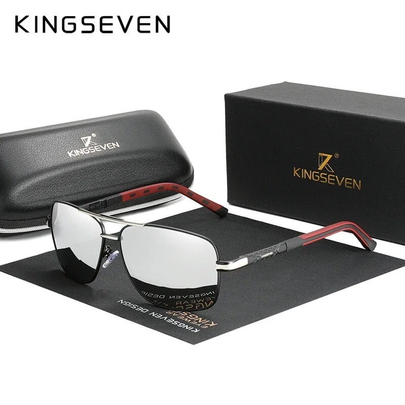 KINGSEVEN 2025 Brand Men Aluminum Sunglasses HD Polarized UV400 Mirror Male Sun