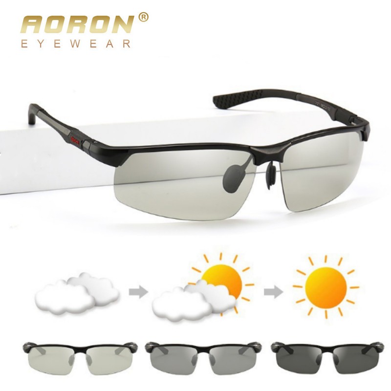 Aluminum HD Polarized Photochromic Sunglasses Men Driving Eyewear Sports Glasses