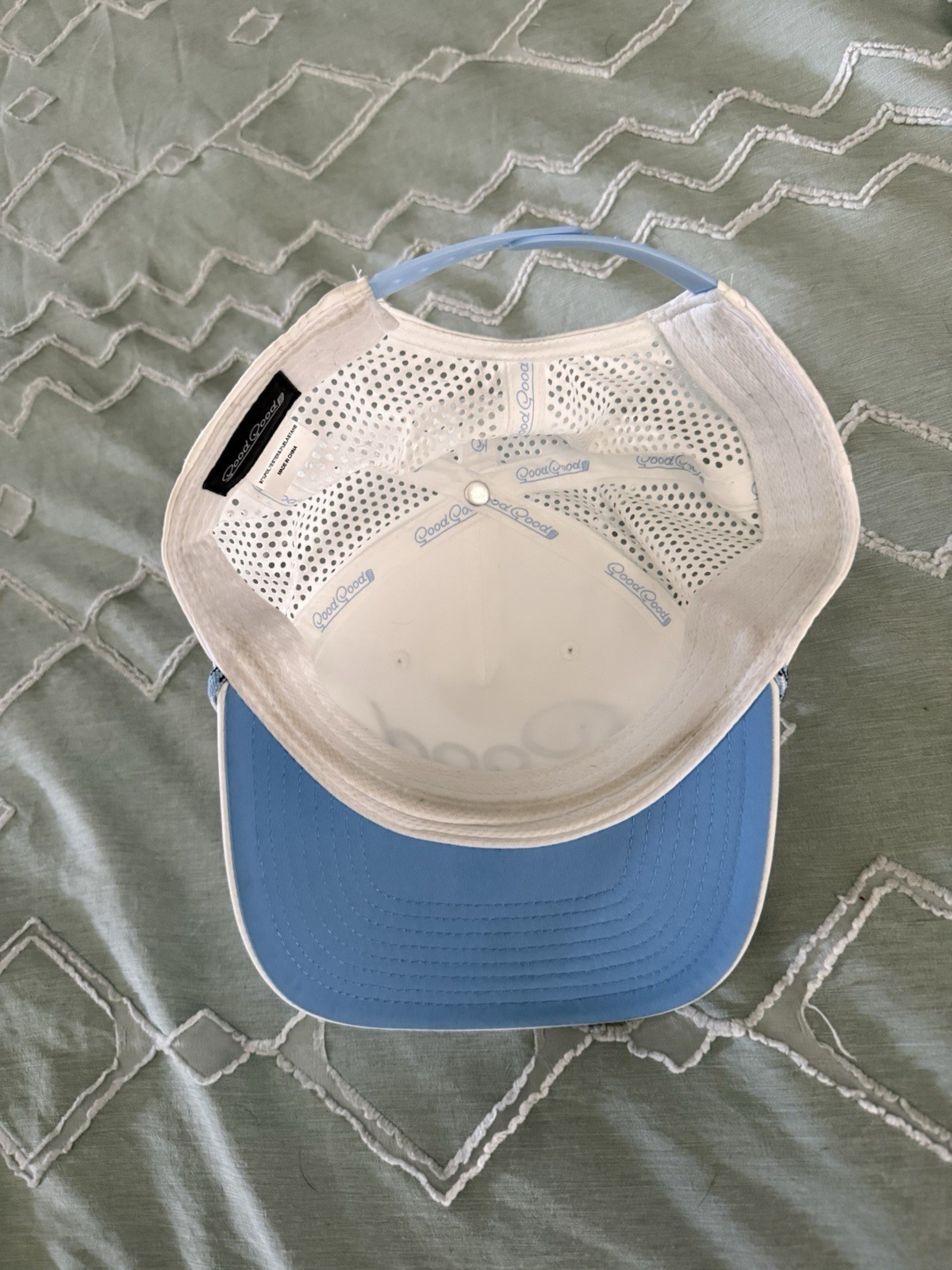 Good Good Golf Hat Adult One Size White Blue Trucker Rope Adjustable Snapback