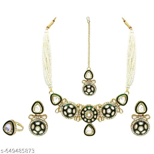 Indian Bollywood Gold Plated Kundan Choker Bridal Necklace Earrings Jewelry Set