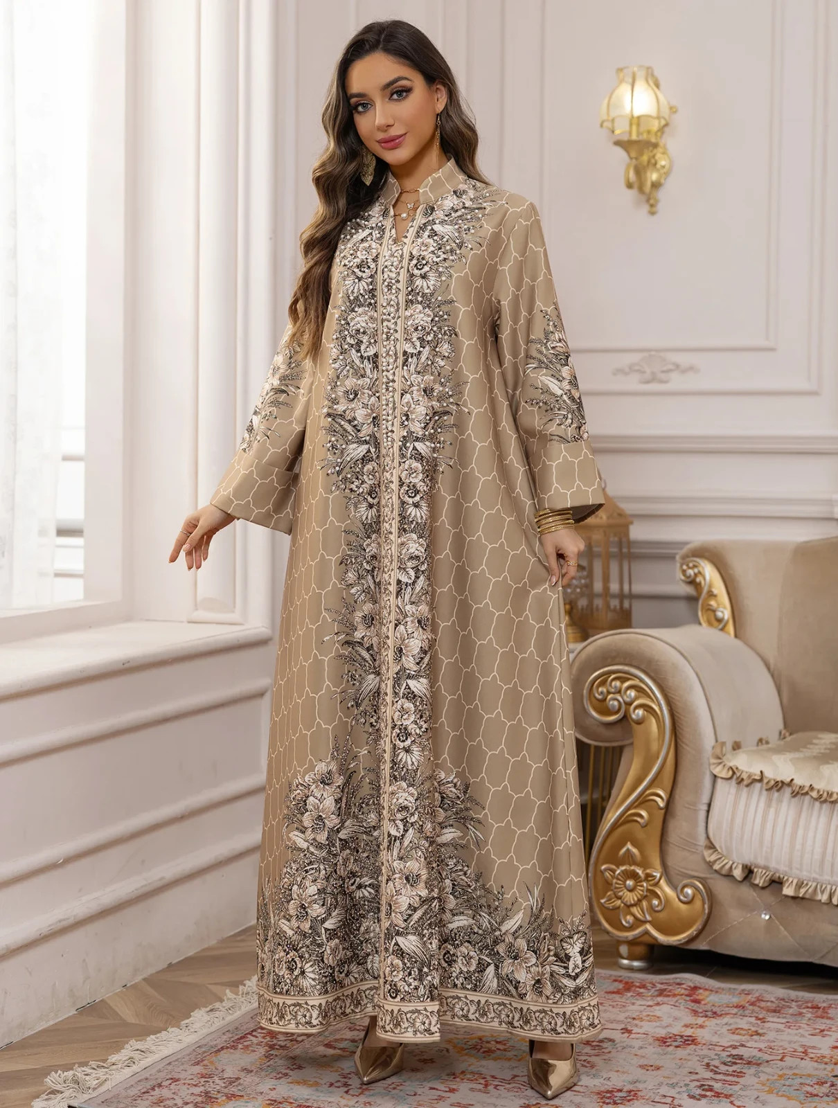 Women Muslim Abaya Kaftan Maxi Dress Eid Dubai Islamic Party Robe