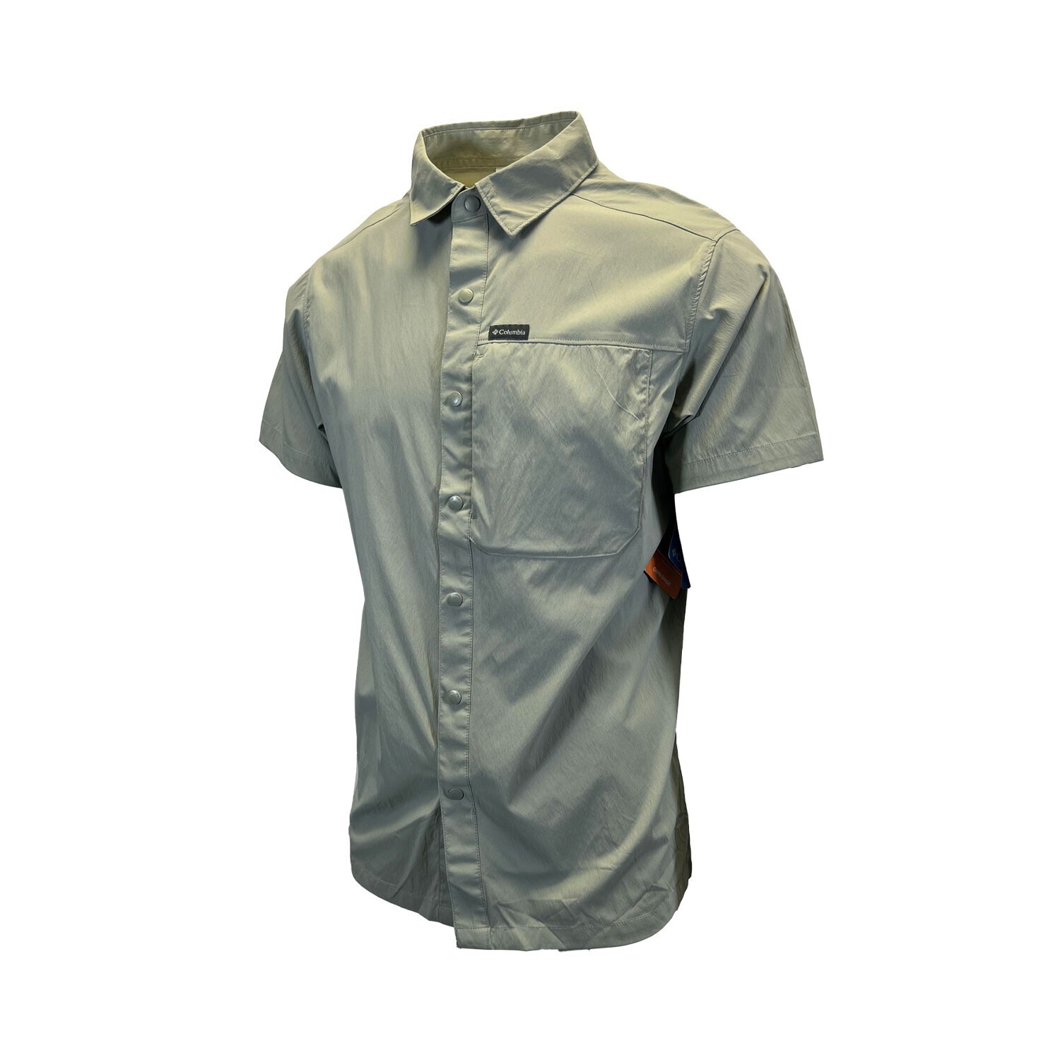 Columbia Men’s Safari Green Shirt Sage Peak Woven S/S (348)
