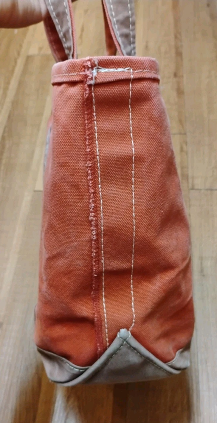 L.L.Bean Boat and Tote Open Top Vintage Made In USA Heavy Cotton Red/Brown