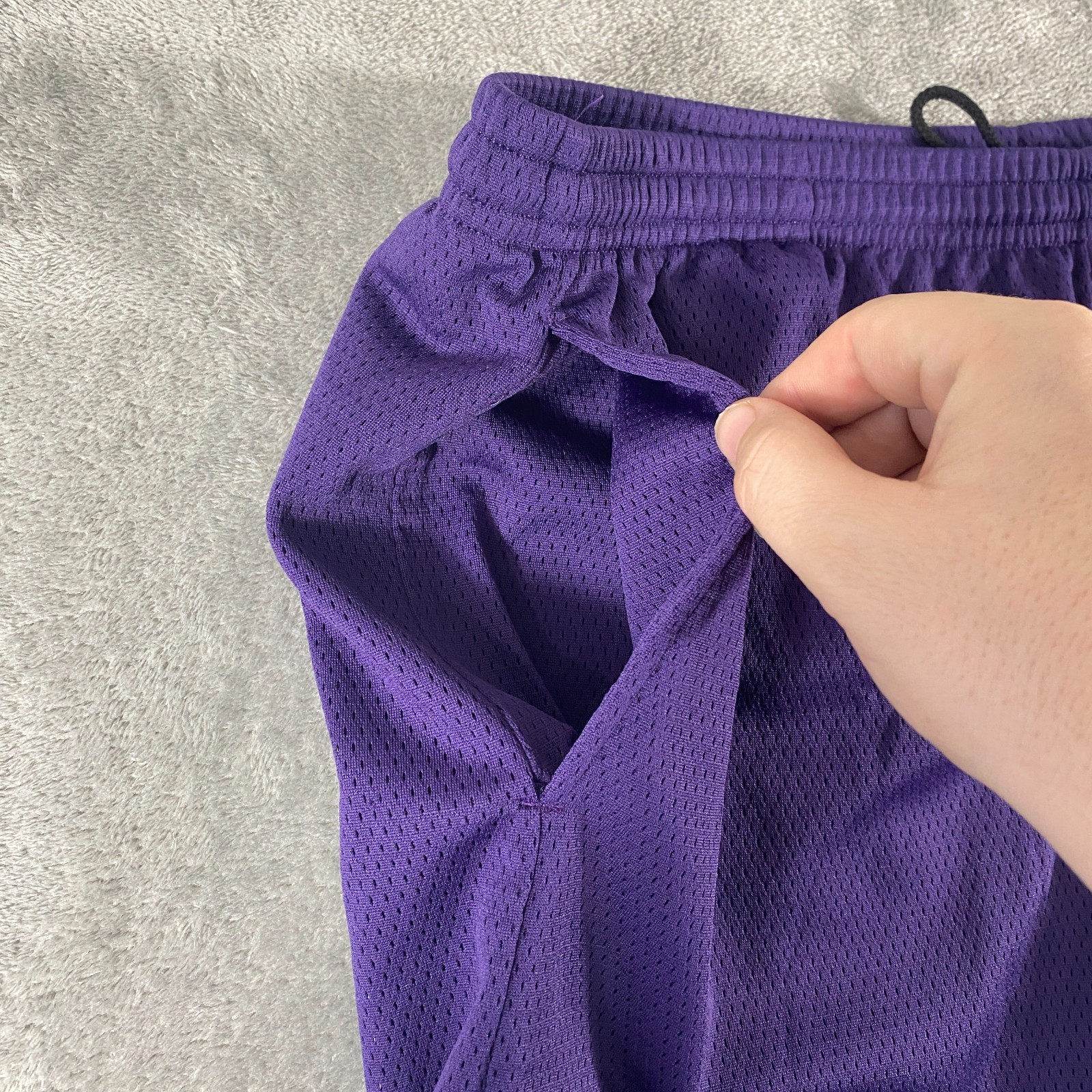 Vintage 90s Nike Air Mesh Shorts Mens XL Purple Black Tag Embroidered Logo