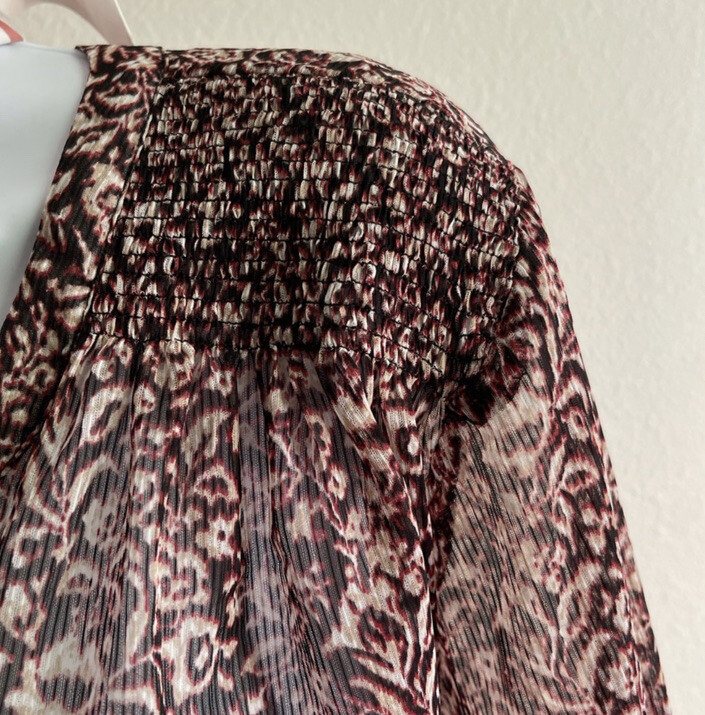 Banana Republic Blouse Animal Print Transparent Size XXL NEW 100% Authentic.