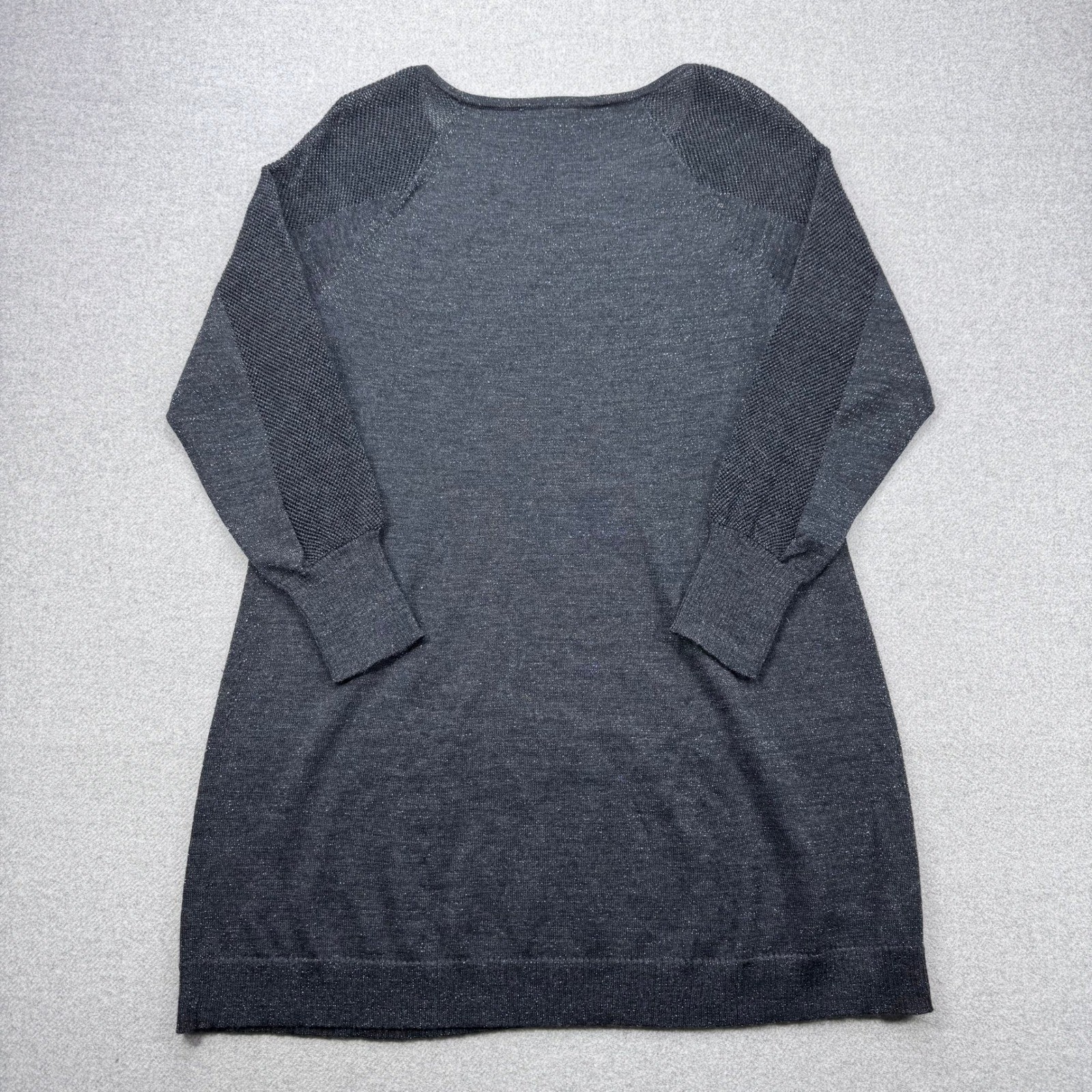 EILEEN FISHER Knit Tunic Sweater Top Metallic Sparkle Merino Wool Blend Size M